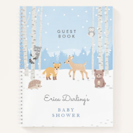 Baby shower Woodland | Gastboek winterbos Notitieboek