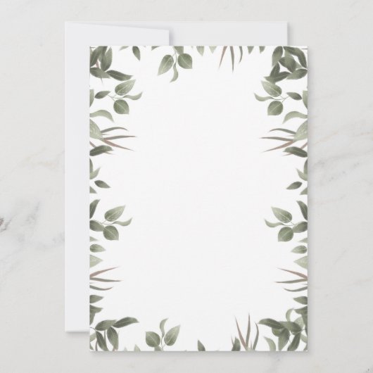 Baby shower Woodland Greenery per Mail Kaart (Achterkant)