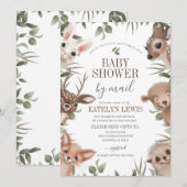 Baby shower Woodland Greenery per Mail Kaart (Voorkant / Achterkant)