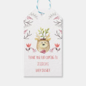 Baby shower Woodland Herten Plant Pot Dank u Cadeaulabel (Voorkant)