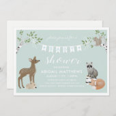 Baby shower Woodland Kaart (Voorkant / Achterkant)