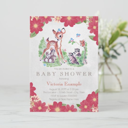  Baby shower Woodland Kaart (Staand voorkant)