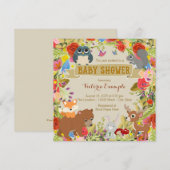 Baby shower Woodland Kaart (Voorkant / Achterkant)