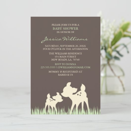 Baby shower Woodland Kaart (Staand voorkant)