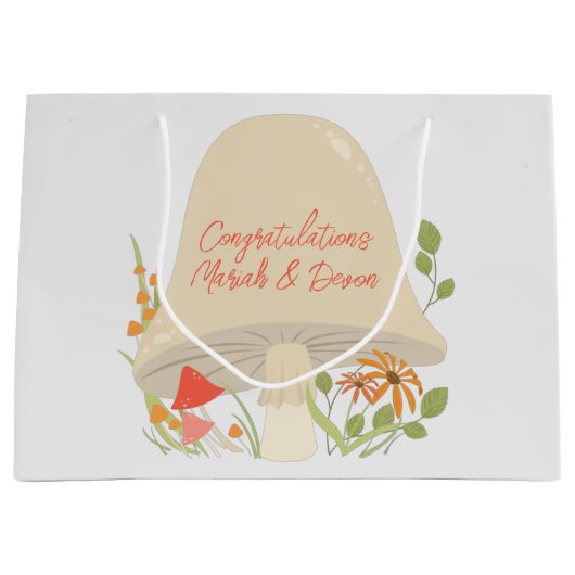 Baby shower Woodland Mushroom Groot Cadeauzakje (Voorkant)