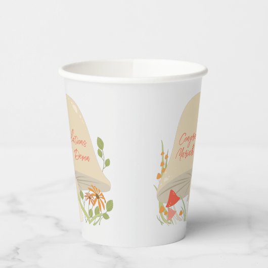 Baby shower Woodland Mushroom Papieren Bekers (Links)