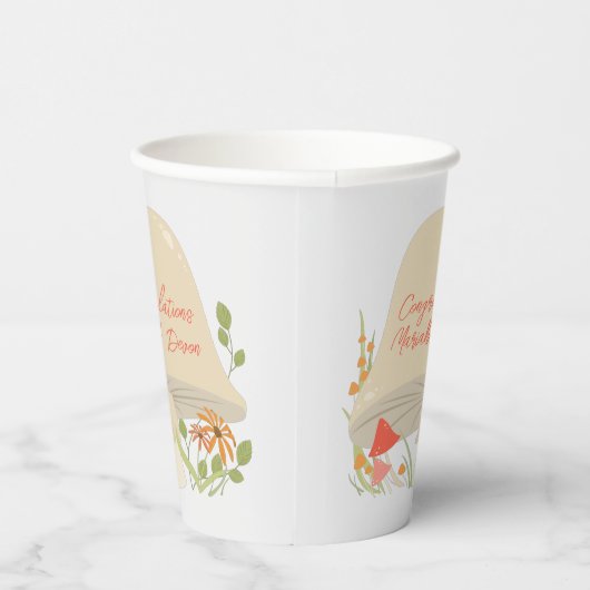 Baby shower Woodland Mushroom Papieren Bekers (Rechts)