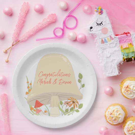 Baby shower Woodland Mushroom Papieren Bordje (Feest)