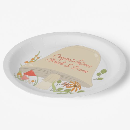 Baby shower Woodland Mushroom Papieren Bordje (Gekanteld)