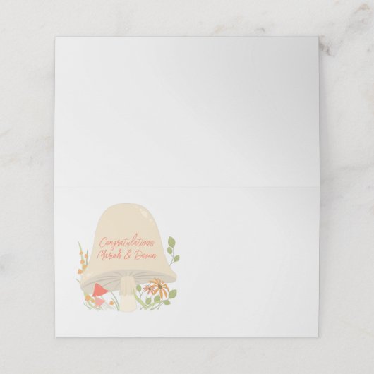 Baby shower Woodland Mushroom Plaatskaartje (Buitenkant ongevouwen)