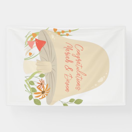 Baby shower Woodland Mushroom Spandoek (Horizontaal)