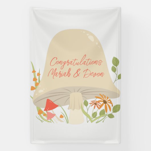 Baby shower Woodland Mushroom Spandoek (Verticaal)