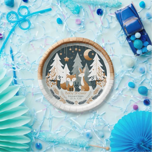 Baby shower Woodland Papieren Bordje (Feest)