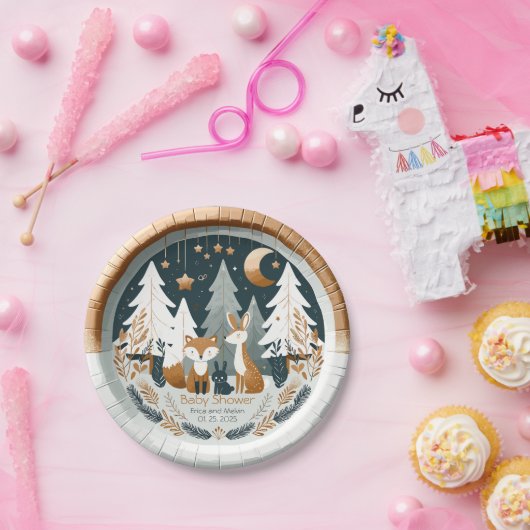 Baby shower Woodland Papieren Bordje (Feest)