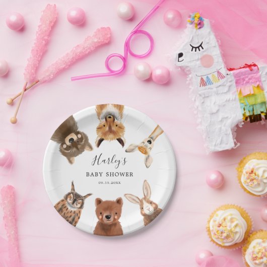 Baby shower Woodland Papieren Bordje (Feest)