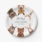 Baby shower Woodland Papieren Bordje (Voorkant)