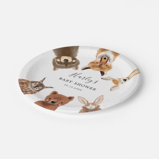 Baby shower Woodland Papieren Bordje (Gekanteld)