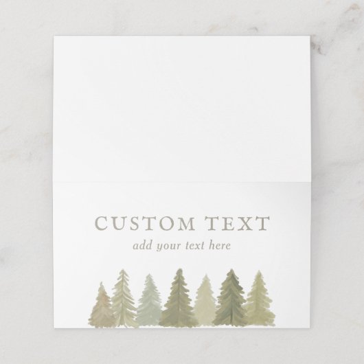 Baby shower Woodland Plaatskaartje (Buitenkant ongevouwen)