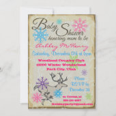 Baby shower Woodland Rendieren Uitnodigingen (Voorkant)
