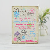 Baby shower Woodland Rendieren Uitnodigingen (Staand voorkant)