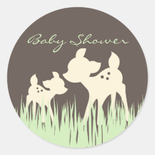 Baby shower Woodland Ronde Sticker