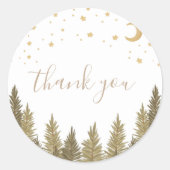 Baby shower Woodland Ronde Sticker (Voorkant)