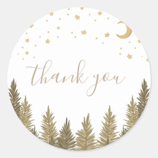 Baby shower Woodland Ronde Sticker (Voorkant)