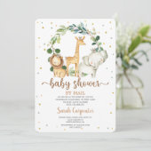 Baby shower Woodland safari per post Kaart (Staand voorkant)