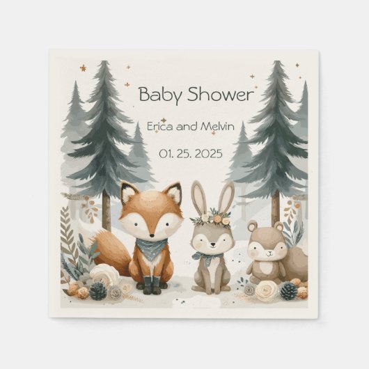 Baby shower Woodland Servet (Voorkant)