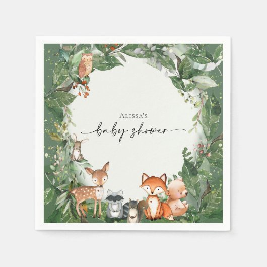 Baby shower Woodland Servet (Voorkant)