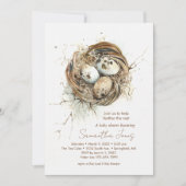 Baby shower Woodland Vogelnestuitnodiging Kaart (Voorkant)