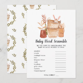Baby Shower Woord Door Elkaar Gamekaart Kaart