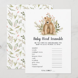 Baby Shower Woord Door Elkaar Gamekaart Kaart