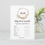 Baby Shower Woord Door Elkaar Gamekaart Kaart (Staand voorkant)