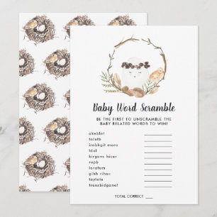 Baby Shower Woord Door Elkaar Gamekaart Kaart