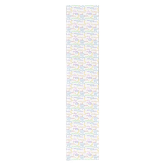 Baby shower woordlijstrunner korte tafelloper (Voorkant)