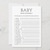 Baby Shower Woordzoekspel Baby Woord Door Elkaar Feestdagenkaart (Voorkant)