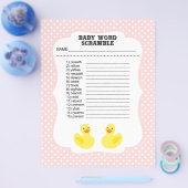 Baby Shower Woordzoekspel Flyer (Enkel)