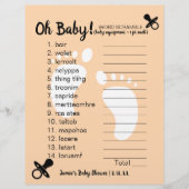 Baby shower Word-bromble Peach (Voorkant)