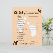 Baby shower Word-bromble Peach (Staand voorkant)