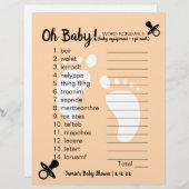 Baby shower Word-bromble Peach (Voorkant / Achterkant)