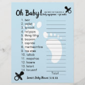 Baby shower Word Scramble Blue (Voorkant)