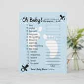 Baby shower Word Scramble Blue (Staand voorkant)