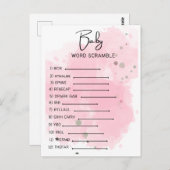 Baby shower Word Scramble Briefkaart (Voorkant / Achterkant)