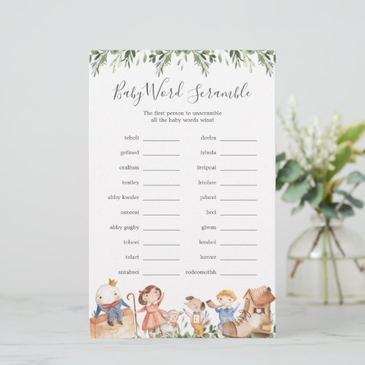 Baby shower Word Scramble Game (Staand voorkant)