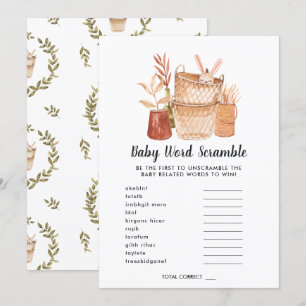 Baby shower Word Scramble Game Kaart