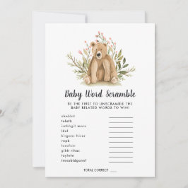 Baby shower Word Scramble Game Kaart