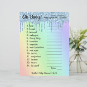 Baby shower Word Scramble Game Ombre (Staand voorkant)