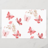 Baby shower Word Scramble Game Pink Butterflies (Achterkant)