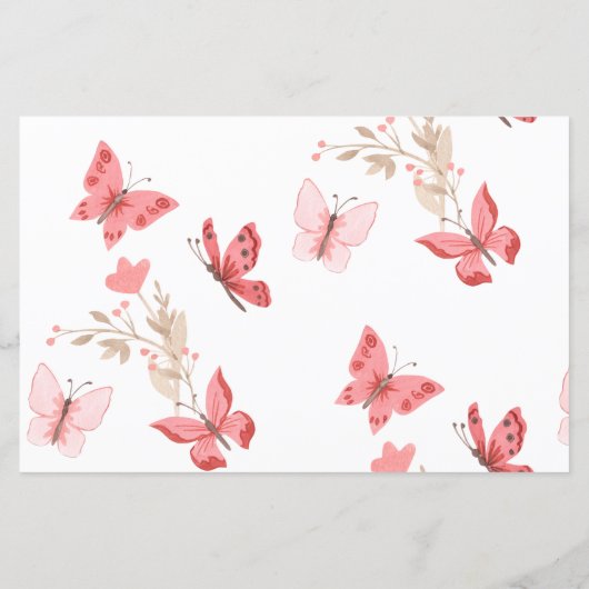 Baby shower Word Scramble Game Pink Butterflies (Achterkant)